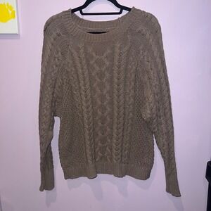 Aerie Cable Knit Sweater Women's Small brown Pullover Casual Cozy Small